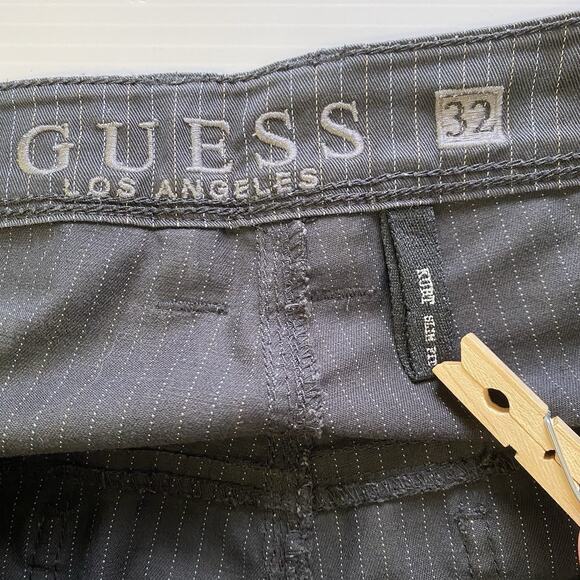 Guess Jeans Kurt Slim Fit Mens 32 Charcoal Striped Straight Cotton Blend Rocker - Picture 9 of 12